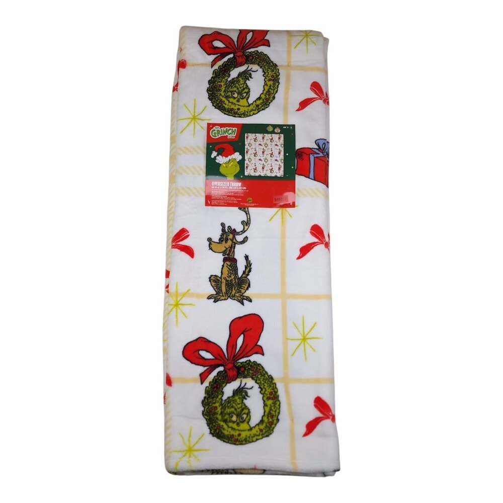 The Grinch Dr Seuss Oversized Throw Blanket 60" x 70" Christmas Holiday